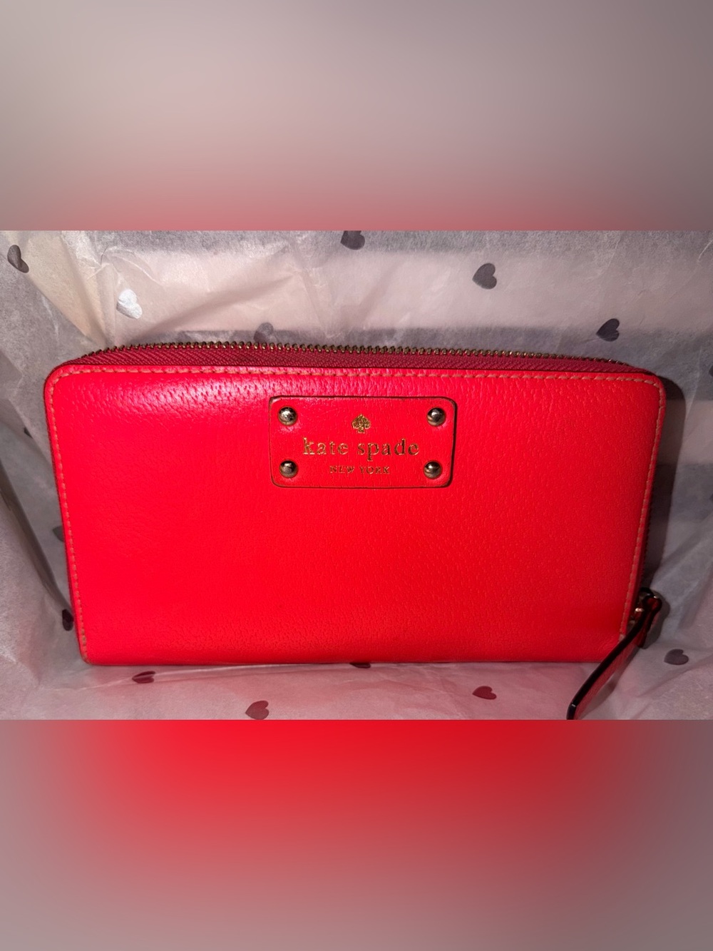 Kate Spade Pink Zip-Around Leather Wallet EUC W60